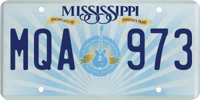 MS license plate MQA973