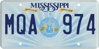 MS license plate MQA974