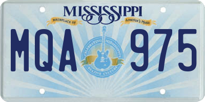MS license plate MQA975