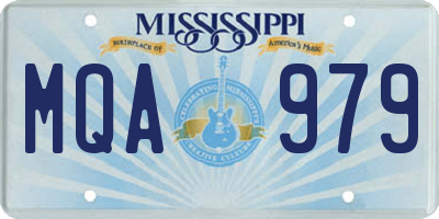 MS license plate MQA979