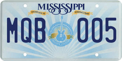 MS license plate MQB005