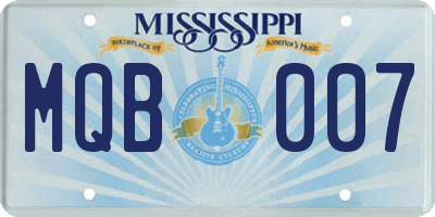 MS license plate MQB007