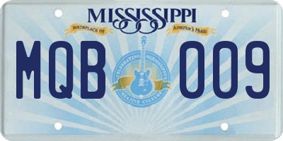 MS license plate MQB009