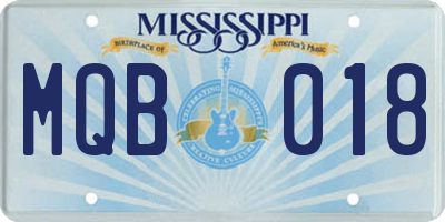 MS license plate MQB018