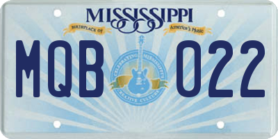 MS license plate MQB022