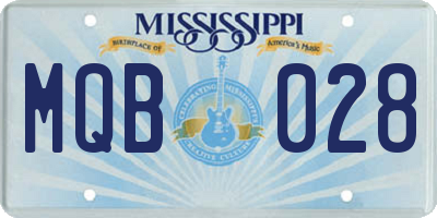 MS license plate MQB028