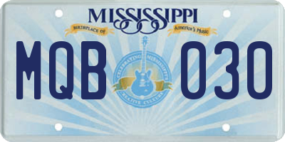 MS license plate MQB030