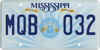 MS license plate MQB032