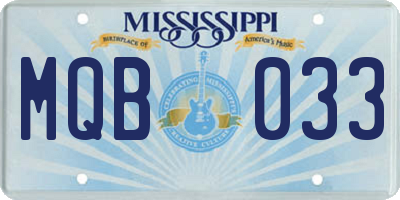 MS license plate MQB033