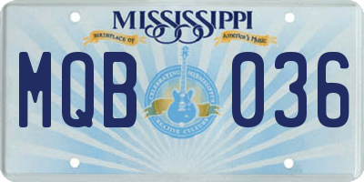 MS license plate MQB036