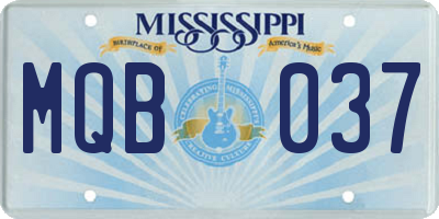 MS license plate MQB037