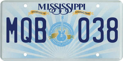 MS license plate MQB038