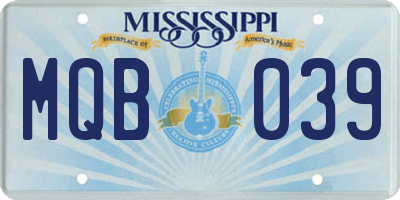 MS license plate MQB039