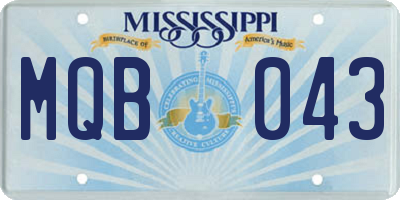 MS license plate MQB043
