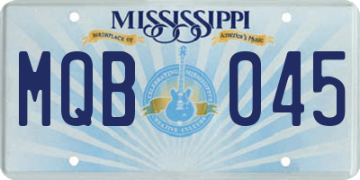 MS license plate MQB045