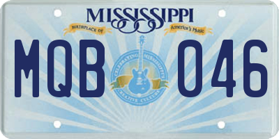 MS license plate MQB046