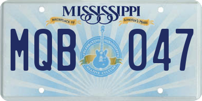 MS license plate MQB047