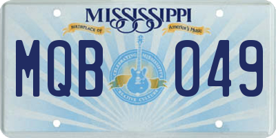 MS license plate MQB049