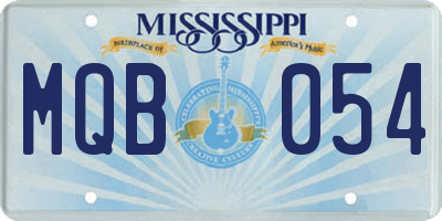 MS license plate MQB054