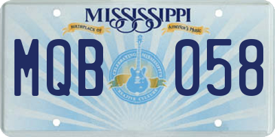 MS license plate MQB058