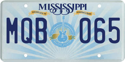 MS license plate MQB065