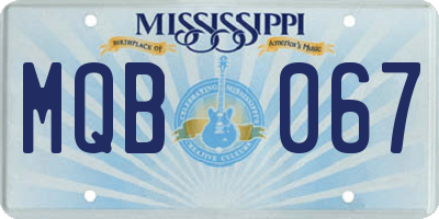 MS license plate MQB067