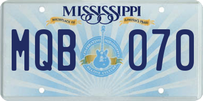 MS license plate MQB070