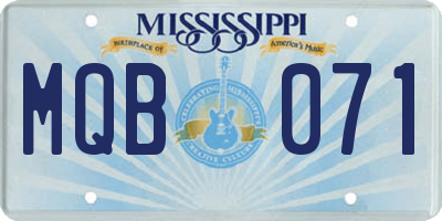 MS license plate MQB071