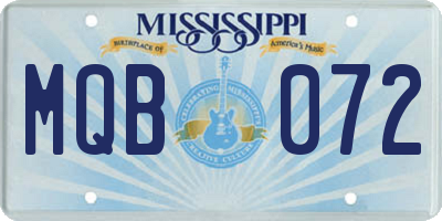 MS license plate MQB072