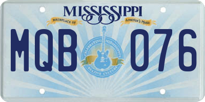 MS license plate MQB076