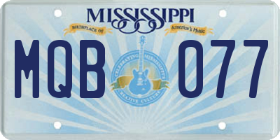 MS license plate MQB077