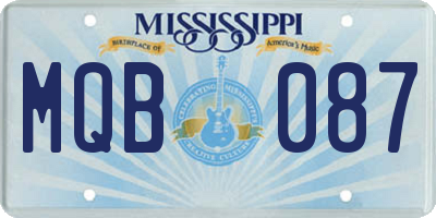 MS license plate MQB087