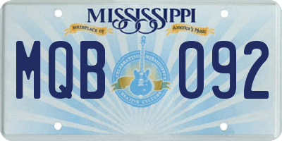 MS license plate MQB092