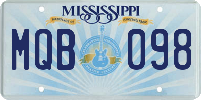 MS license plate MQB098
