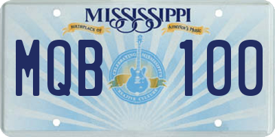 MS license plate MQB100