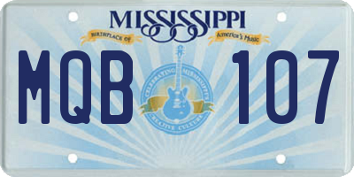 MS license plate MQB107