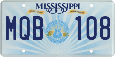 MS license plate MQB108