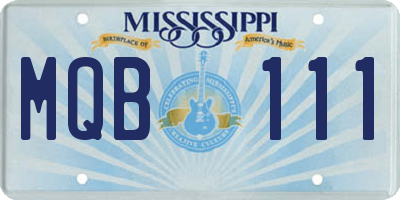 MS license plate MQB111