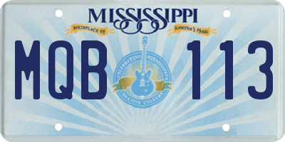 MS license plate MQB113