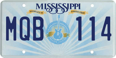MS license plate MQB114