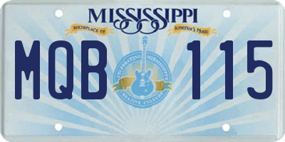 MS license plate MQB115
