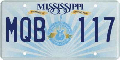 MS license plate MQB117
