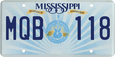 MS license plate MQB118