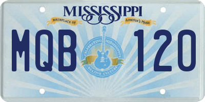 MS license plate MQB120