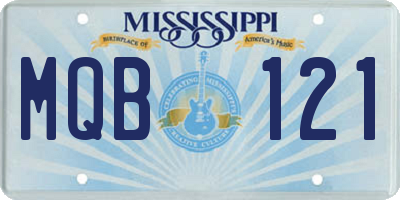 MS license plate MQB121