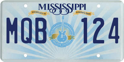 MS license plate MQB124