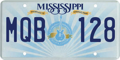 MS license plate MQB128