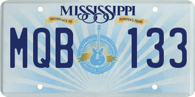 MS license plate MQB133