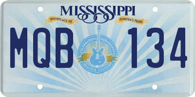 MS license plate MQB134