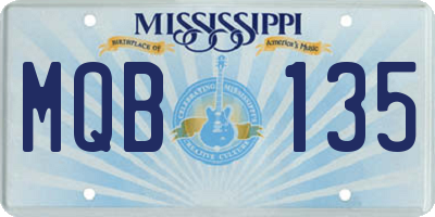 MS license plate MQB135